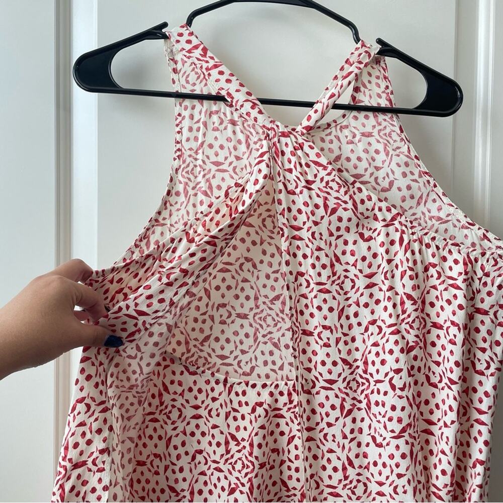 Cupcakes and Cashmere Open Back Tank Top White Red XS